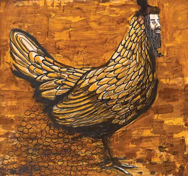 the golden - egg laying chicken, ahmetsarı, cepgallery, contemporary, artist,