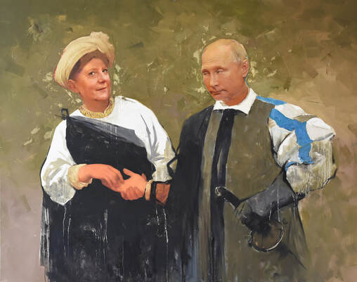 ​Teyyar Tosun  | putin : Do I have to.. collage, oil on canvas | 110x140 cm