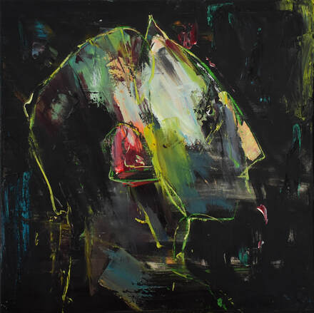Teyyar Tosun  | dark love for sky II oil on canvas | 57x57 cm